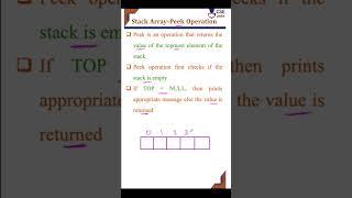 CSE Guru – Peek operations using stack array #stackoperations #array #csegurushorts #shorts #shortvideo #short
