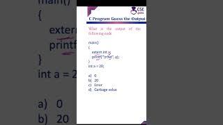 CSE Guru – What is the output for the following C code? #cseguru #cprogramming #shortsvideo #shortsfeed #shorts
