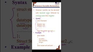 CSE Guru – Structure variable Declaration #csegurushorts #structure #shortvideo #shorts #short #shortsfeed